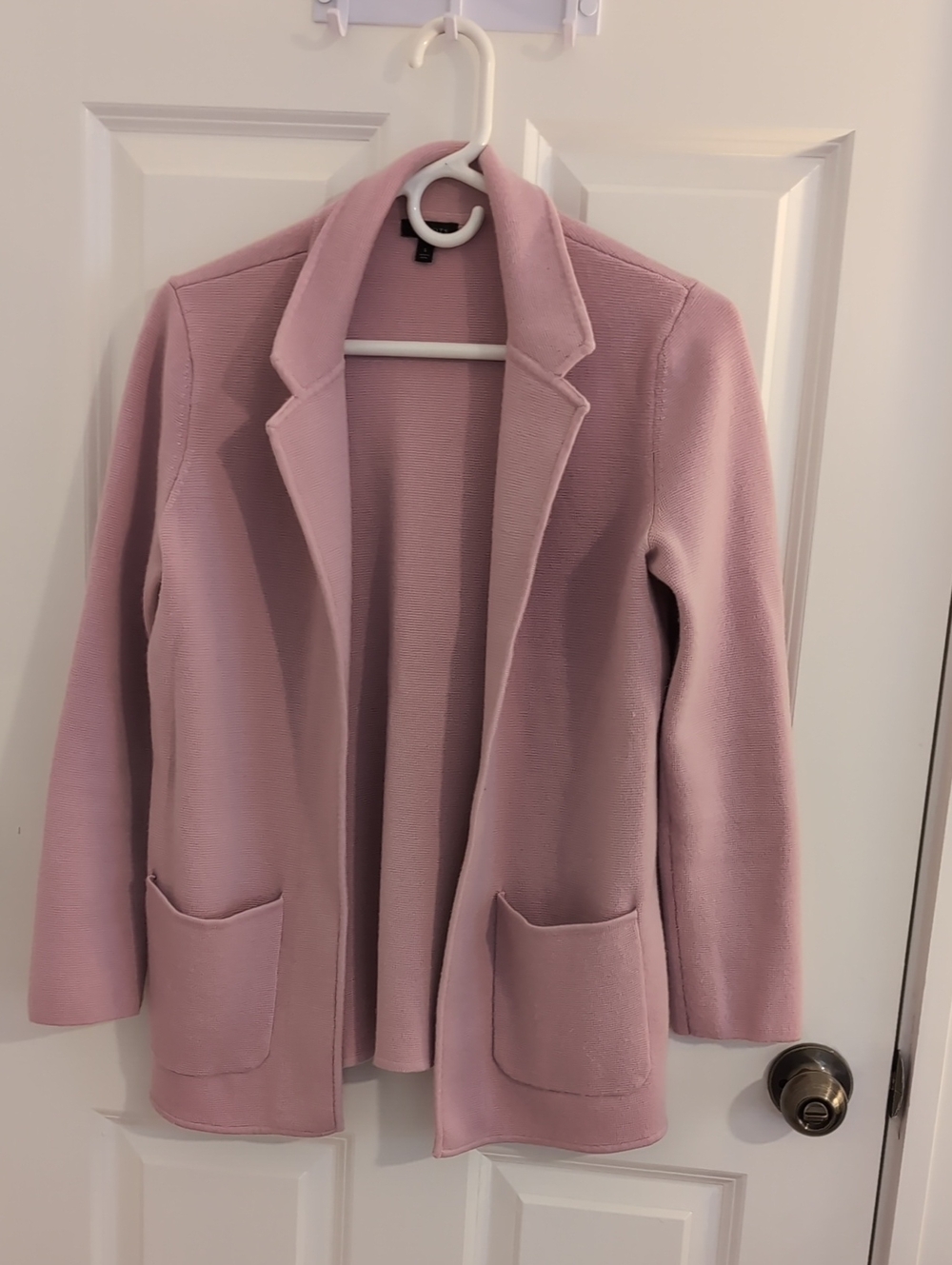 Talbots Pink Open-Front Sweater Blazer Jacket